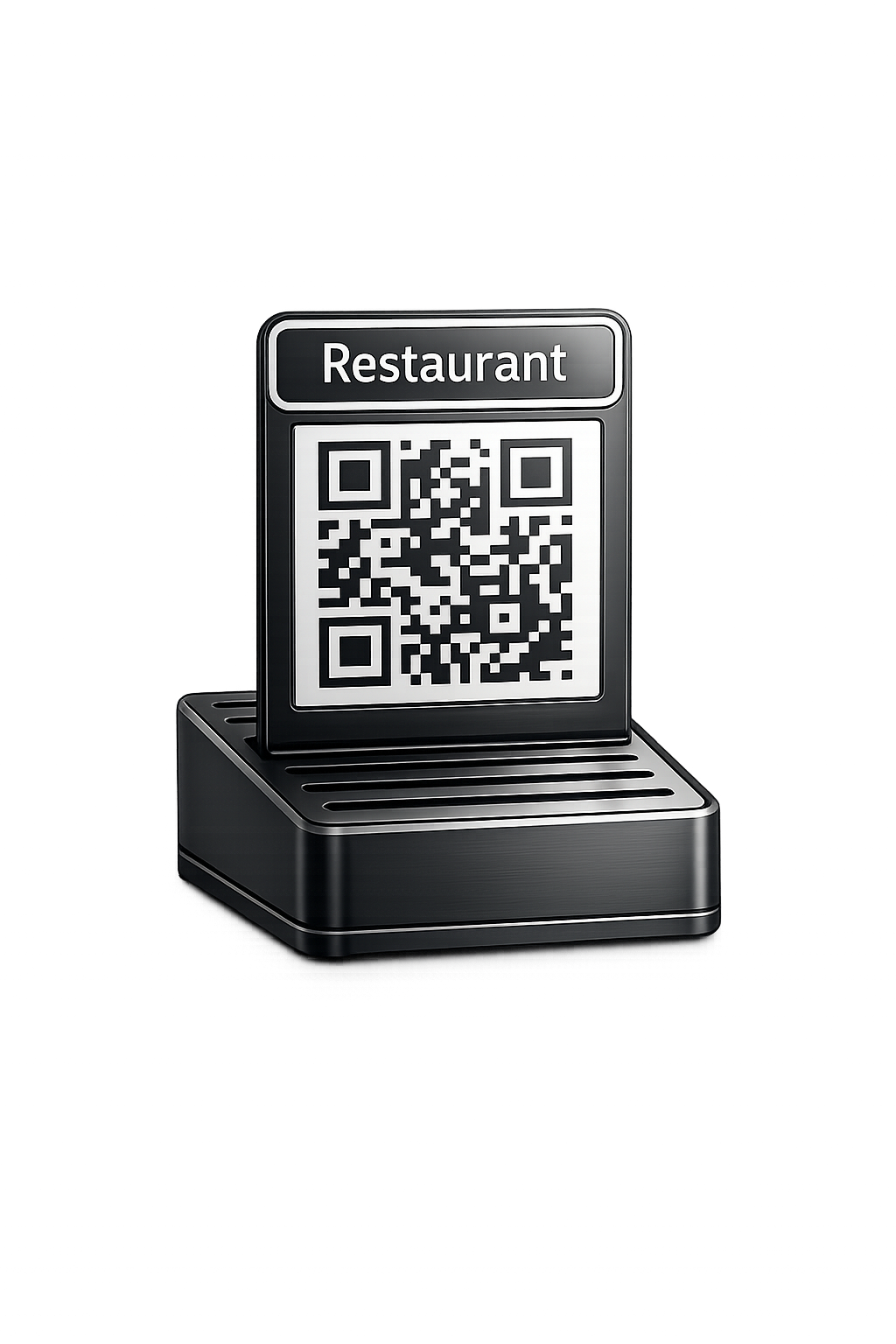 Placa compacta NFC con código QR para restaurante